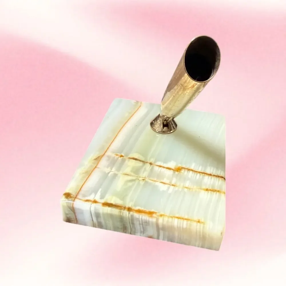 Vintage Sheaffer White Dot 14K Nib Fountain Pen Marble Desk Set Letter Opener